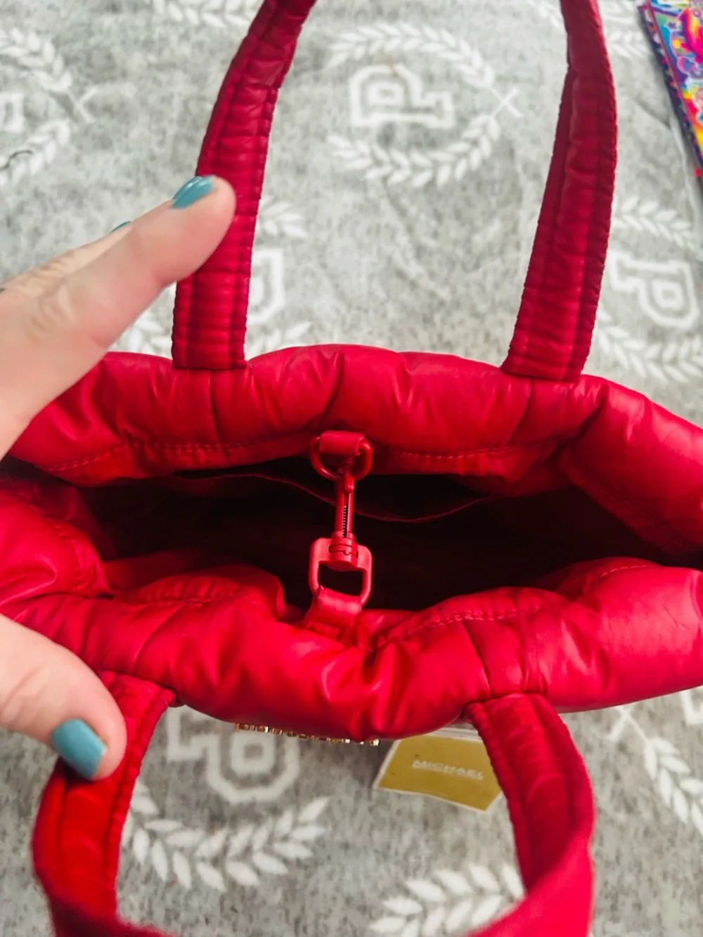 Michael Kors Quilted Small Red Tote Bag